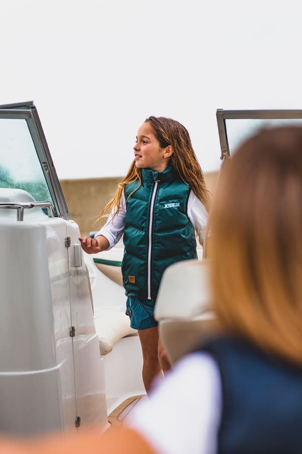 Flytväst-väst för barn JOBE Bodywarmer Youth 50N Dark Teal Flytväststorlek: 6 år (15 - 25 kg)