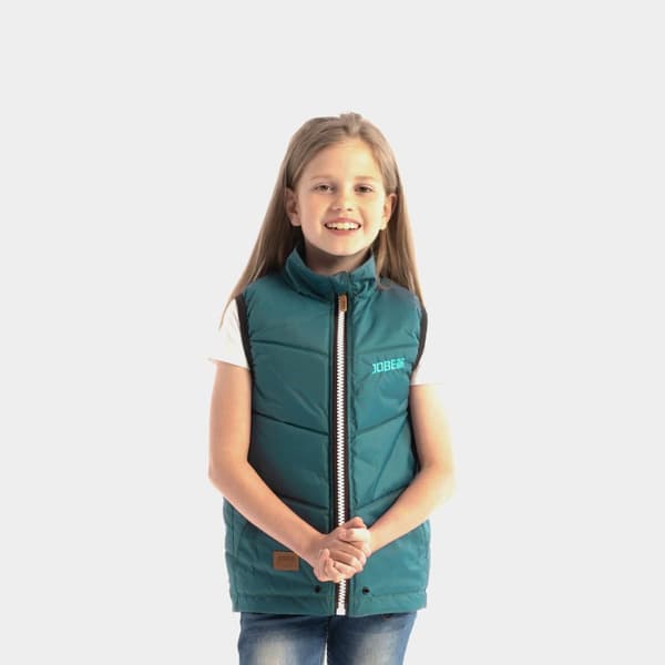 Flytväst-väst för barn JOBE Bodywarmer Youth 50N Dark Teal Flytväststorlek: 6 år (15 - 25 kg)