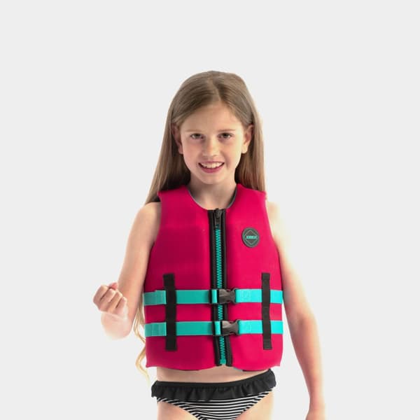 Seglarväst för barn JOBE Neoprene Vest Kids 50N Hot Pink Flytväststorlek: 164 (50 - 80 kg)