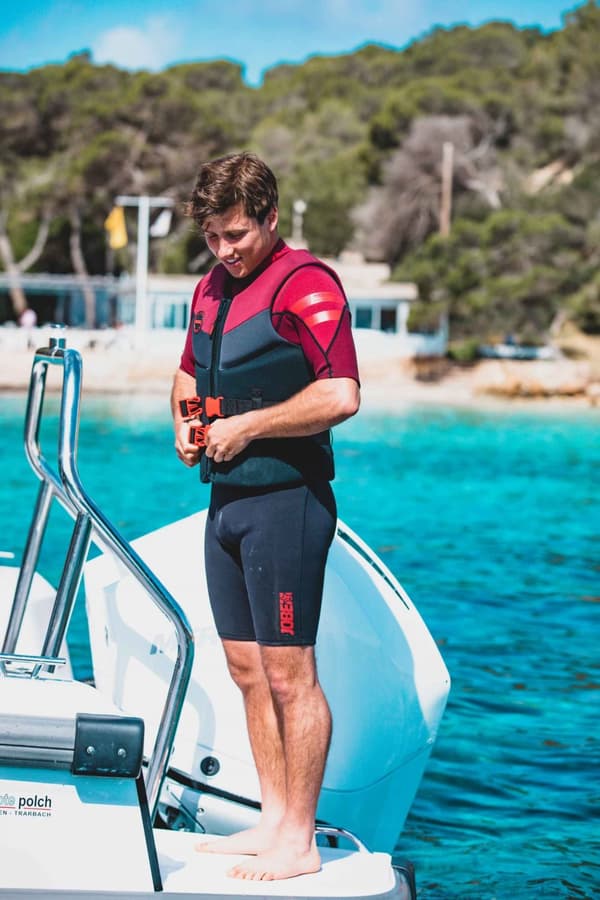Vattensportväst JOBE Neoprene Vest Men 50N Burgundy Red Flytväststorlek: X-Large+ (85 - 95 kg)