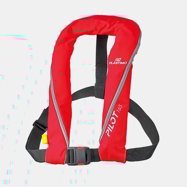 Uppblåsbar flytväst Plastimo Pilot 165N, automatisk, röd, One-Size (40+ kg) + kolsyrepatron 33 gram Flytväststorlek: 40+ kg