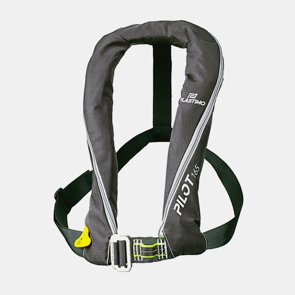 Uppblåsbar flytväst Plastimo Pilot 165N Harness, automatisk, svart, med ring för säkerhetslina, One-Size (40+ kg) + kolsyrepatron 33 gram