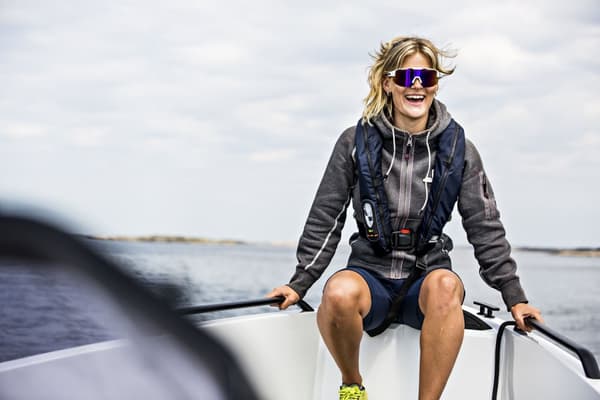 Uppblåsbar flytväst Baltic Legend 165N, automatisk, marinblå + kolsyrepatron 33 gram Flytväststorlek: 40 - 120 kg