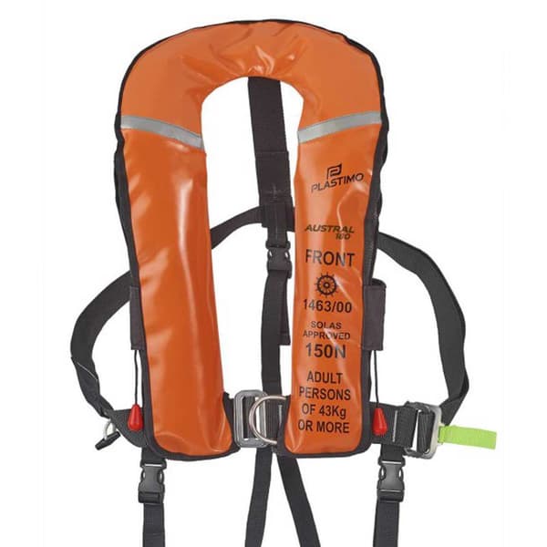 Plastimo Automatisk Sele Uppblåsbar Flytväst Solas Austral 180 Hr Orange >43 kg