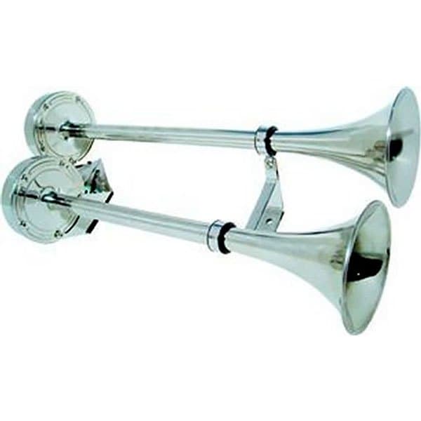 Goldenship Dubbel Elektrisk Trumpethorn 24v Silver 40-47 cm