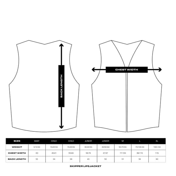 Redningsvest Skipper Orange 40-50 kg Junior Baltic