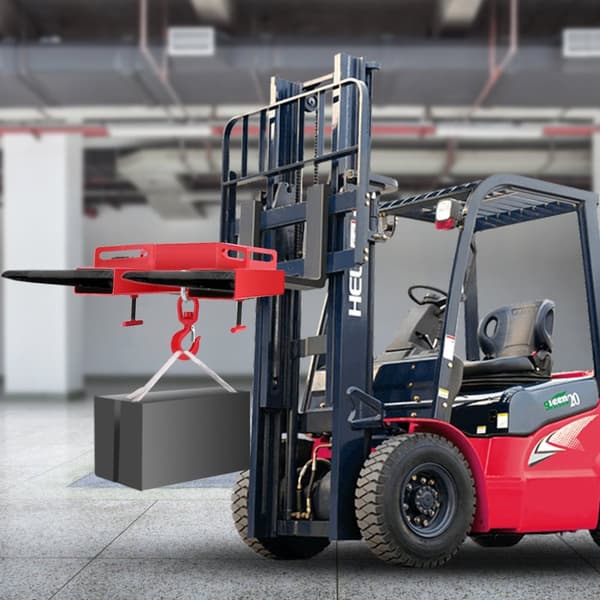 Gaffeltruck løftegalge med drejelig krog - 6600 lbs kapacitet, 360° rotation, sikkerhedslås
