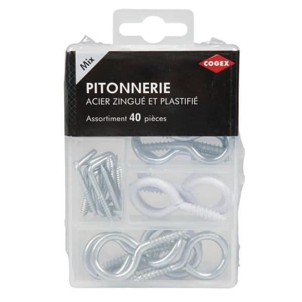 COGEX Matchande piton (gångjärn, kolvar, galvaniserade och plastbelagda krokar) - 40 st