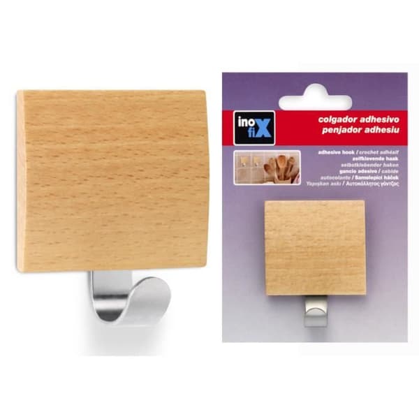 Självhäftande krok - Rostfritt stål - Bok - 51x45x24mm - Beige - Säljs styckvis