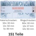 Miniatyrbild 2 av 2: Krok- och ringskruvar - Svart + Decker - Förpackning med 151 delar - Galvaniserad