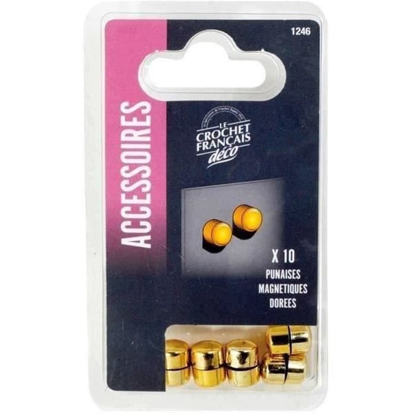 Magnetiska nålar - LE CROCHET FRANCAIS - Guld - Set om 10 - 10 mm - Järn