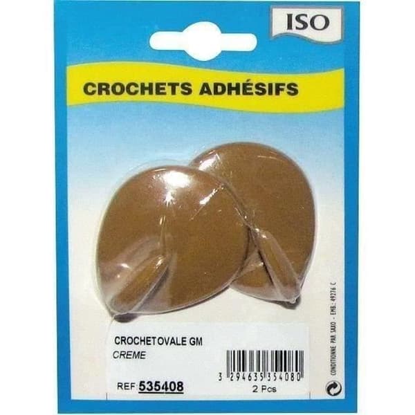 Klämmönster oval keramik - stor modell - set om 2 - grädde