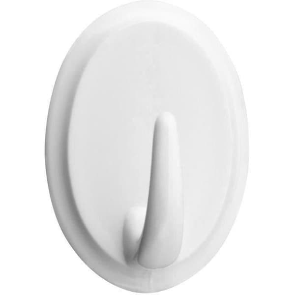 INOFIX - Vit oval självhäftande krok i blisterförpackning