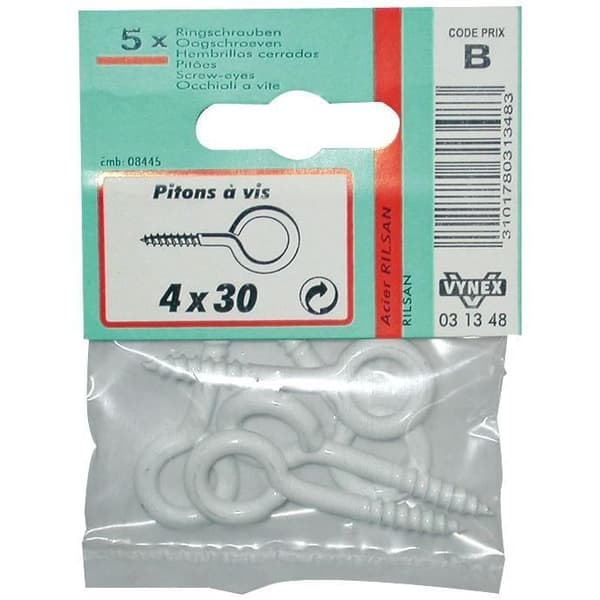 Skruvplugg - VYNEX - 3.5x20 mm - Rilsaniserat stål - Förpackning med 7 stycken