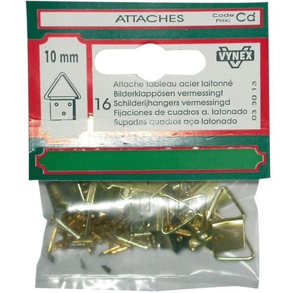 Fästetavla - VYNEX - Messingtriangel 16mm - Paket om 8
