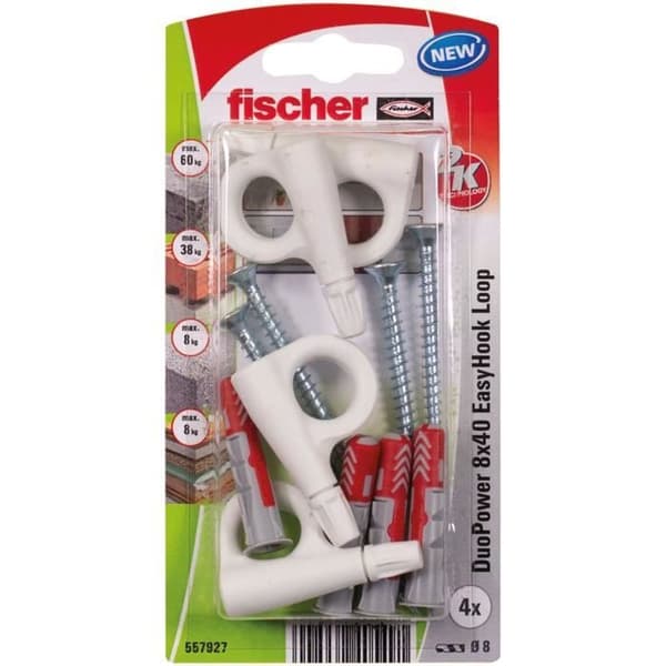 FISCHER Duopower 8x40 EasyHook Loop Stud - x4