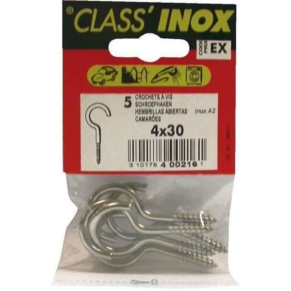 Crochet - inox - A2 - 4x30 mm