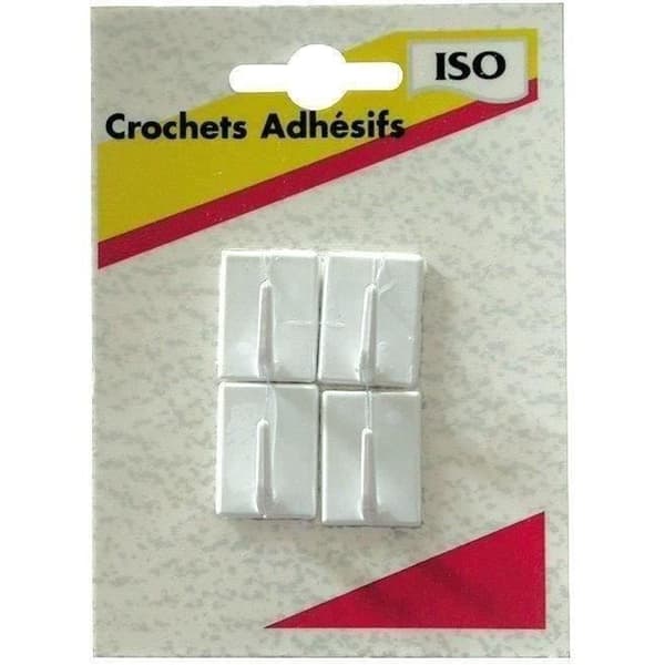 Krokatklister mini nylon - paket med 4 - vit