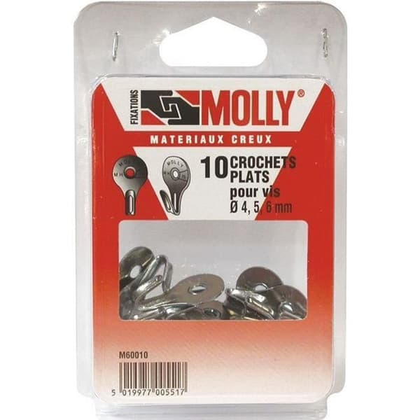 Crochet platt för skruv - MOLLY - 10-pack - Ø4-5-6 mm - Stål