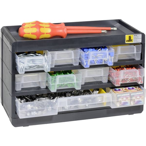 Allit 458080 Lagermagasin VarioPlus Basic 15 (B x H x D) 300 x 190 x 135 mm Svart, Gul 1 st