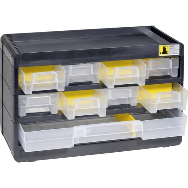 Allit 458080 Lagermagasin VarioPlus Basic 15 (B x H x D) 300 x 190 x 135 mm Svart, Gul 1 st