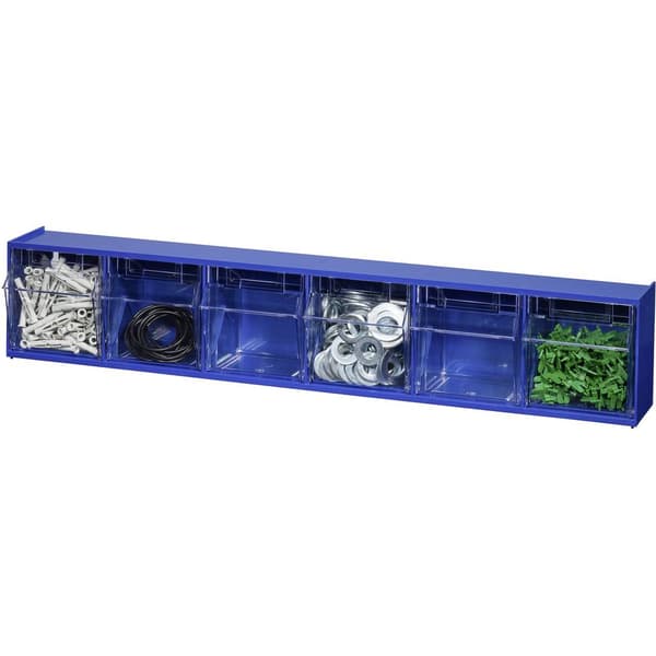 Allit 464440 Fällådemagasin VarioPlus ProFlip 6 (B x H x D) 600 x 115 x 95 mm Blå, Transparent 1 st