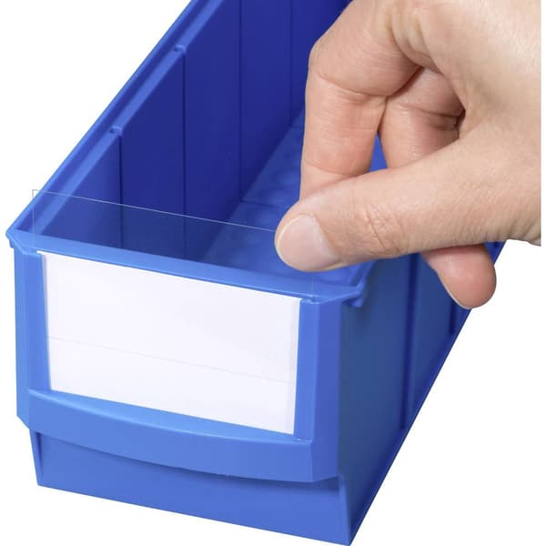 Allit 456596 Etiketter för genomskinliga lagerboxar ProfiPlus ShelfBox Label S Vit, Transparent 20 st