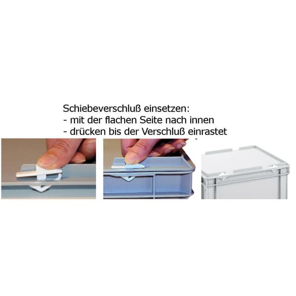 Alutec 05310 Skjutförslutning för plastbehållare Vit 8 st