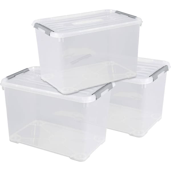 Curver 240682 Plastlåda HANDY sluten, stapelbar (B x H x D) 400 x 390 x 600 mm Transparent 3 st