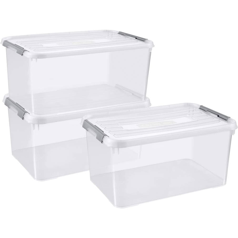 Plastlåda sluten, stapelbar (B x H x D) 400 x 200 x 290 mm Transparent Curver HANDY 246385 5 st