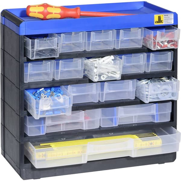 Allit 464610 Detaljmagasin (B x H x D) 300 x 285 x 135 mm Svart, Blå 1 st