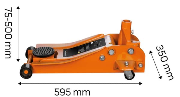 Hydraulisk lift, lav profil, 2,5 t