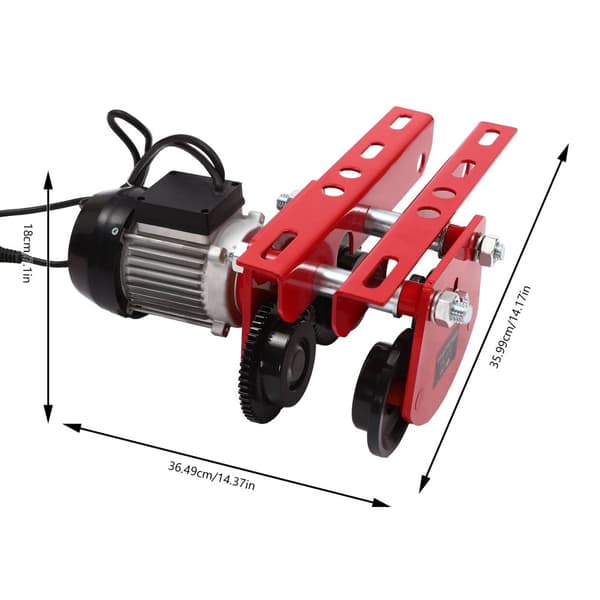 Elektrisk Talje, 370W Motorkraft, 1 Tons Belastningsevne,Rød, 1 ton