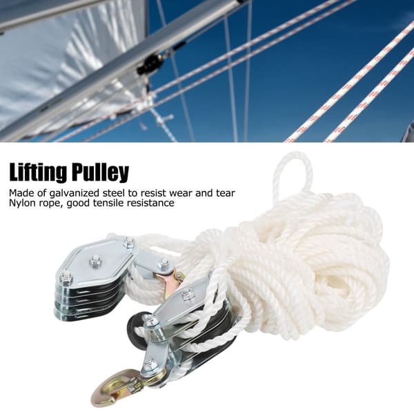 Hejsesnor, 4000 LB belastningsevne, galvaniseret stål, multi nylon reb,2Ton