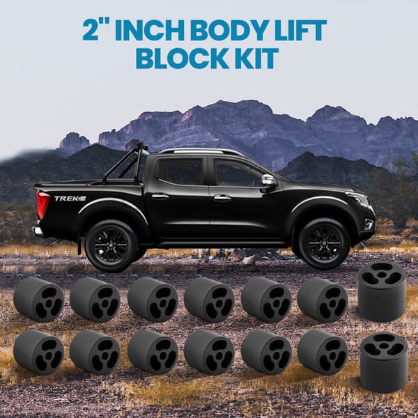 Body Lift Block Kit til Nissan Navara D22, Højstyrkestål Konstruktion, Nem Installation, Passer til Dual Cab 4X4