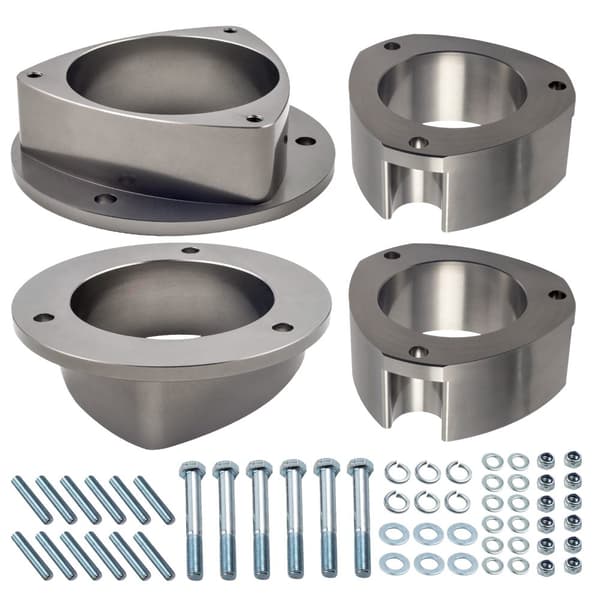 3" ophævet liftkit, nem bolt-on installation, holdbar aluminiumkonstruktion, forbedret frihøjde