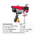 Miniatyrbillede 1 af 2: Elektrisk Kran, 250 kg Kapacitet, 510W Motor, Fjernbetjening,Kablet 250kg