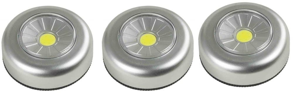 LED pushlight, spotlight lampa 3st grå, Batteridriven belysning