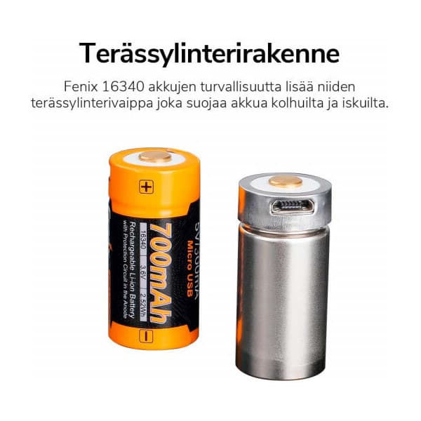 Fenix 16340 ARB-L16-700 mAh Li-ion -akkuparisto