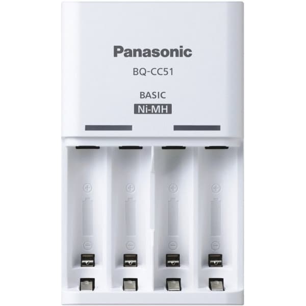 Panasonic Eneloop BQ-CC51-oplader + 4 stk. 2000 mAh AA-genopladelige batterier
