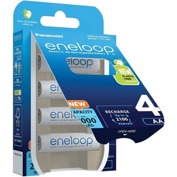 Panasonic Eneloop AA 1900 mAh genopladeligt batteri, 4 stk.