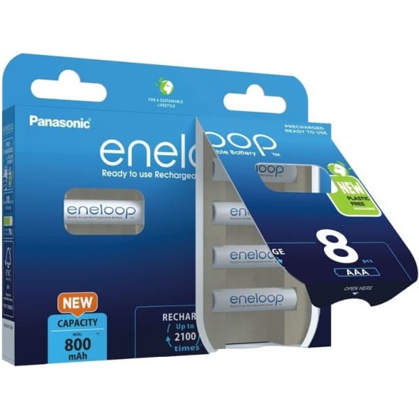 Panasonic Eneloop AAA 800 mAh -batteri, 8 stk.