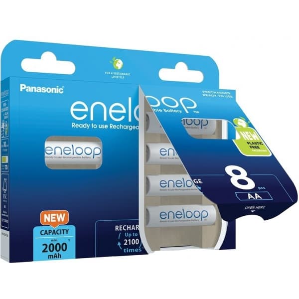 Panasonic Eneloop AA 2000 mAh - batteri, 8 st