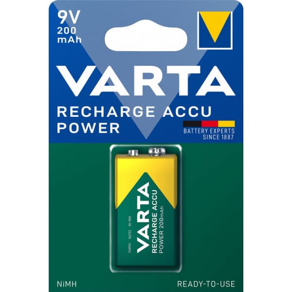 Varta Genopladeligt Accu-batteri, 9V, 200 mAh, NiMH