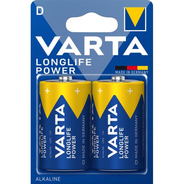 Varta Longlife Power -alkalibatteri, 2 stk D (LR20) batterier