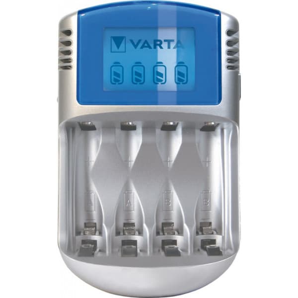 Varta LCD Charger -latauslaite ja 4 kpl AA (LR6) 2600 mAh akkuparistoja