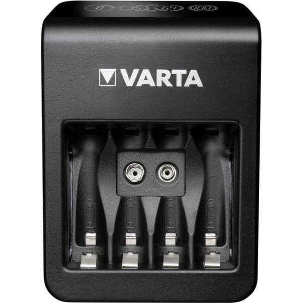 Varta LCD Plug Oplader+ -opladningsenhed og 4 stk. AA (LR6) 2100 mAh genopladelige batterier