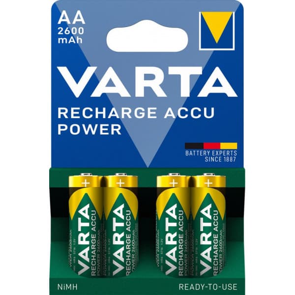 Varta Rechargeable Accu -akkuparistot, AA, 2600 mAh, 4 kpl, NiMH