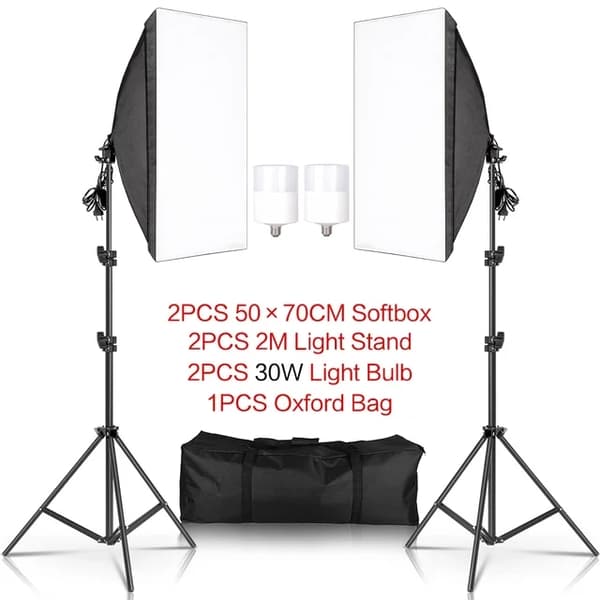 Valokuvausvalaisinpaketit, softbox-suunnittelu, ammattimaiset E27-valokuvalamput, 70W UFO-lamput