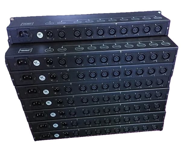 Scene Light DMX512-forstærker, 8-vejs signalfordeling, integration af scenebelysning